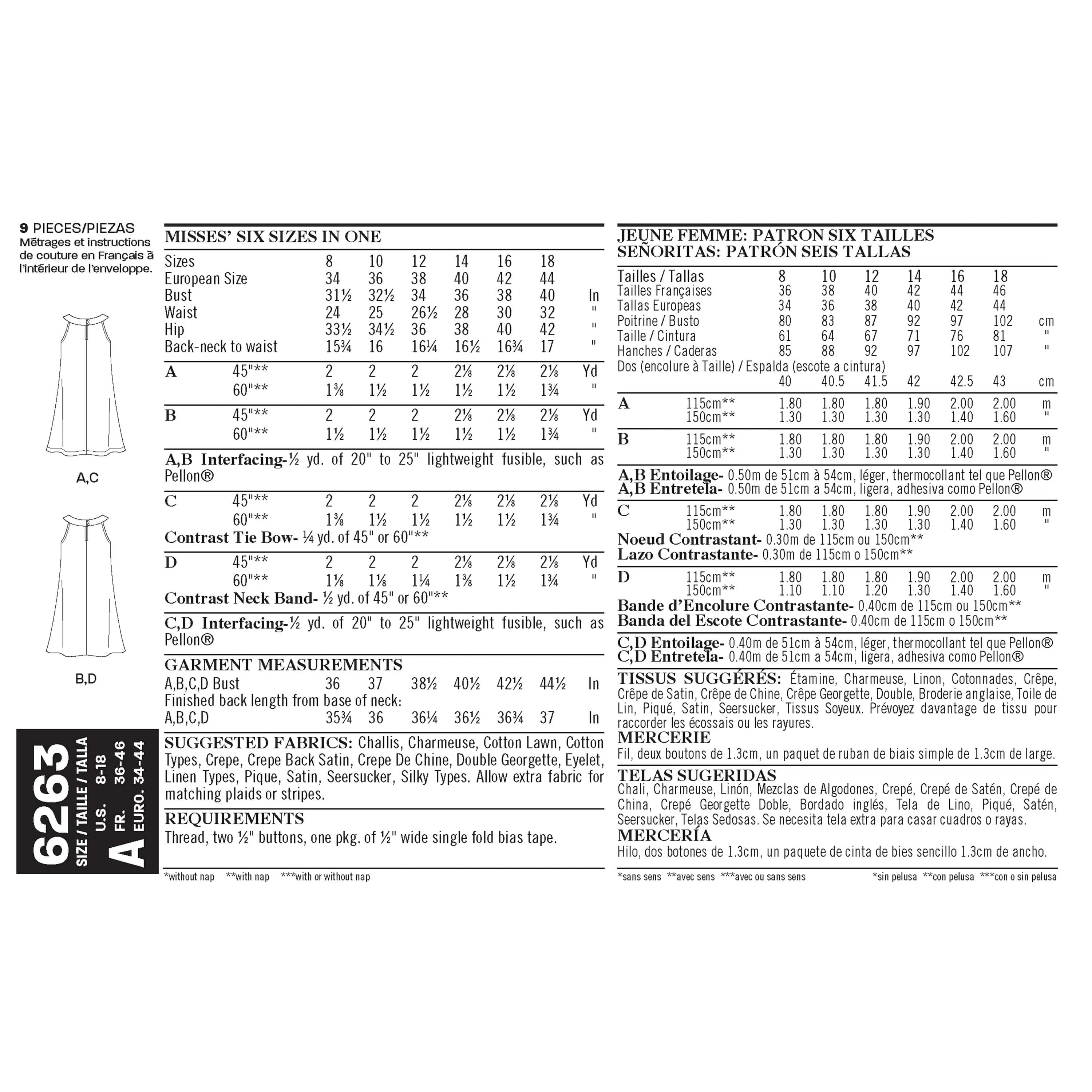 6263 Misses' A- Line Dress