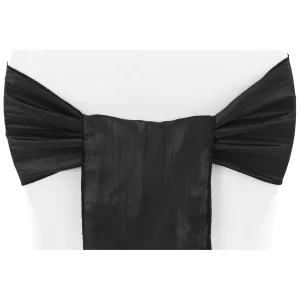 Accordion Crinkle Taffeta Chair Sash - Black