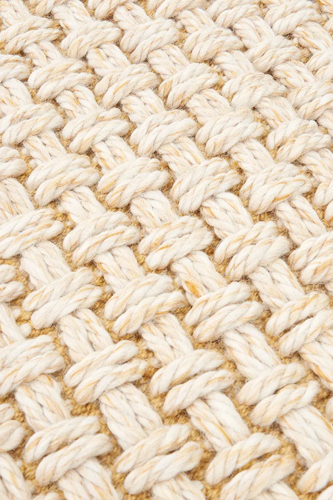 Alfombra de algodón tejido amarilla