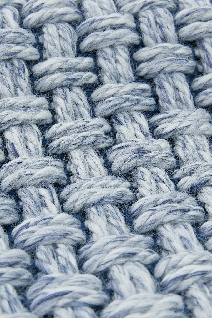 Alfombra de algodón tejido azul