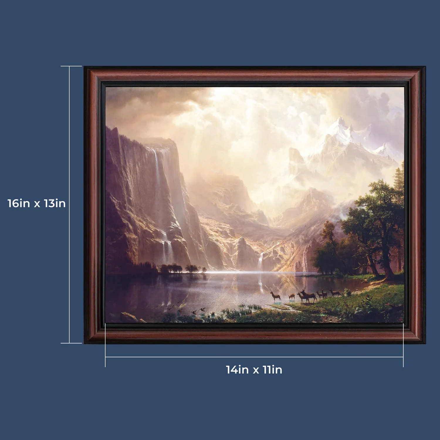 Among the Sierra Nevada Mountains, California, Framed Wall Art by Albert Bierstadt, Mountain Home Decor Scene, 11x14 2400