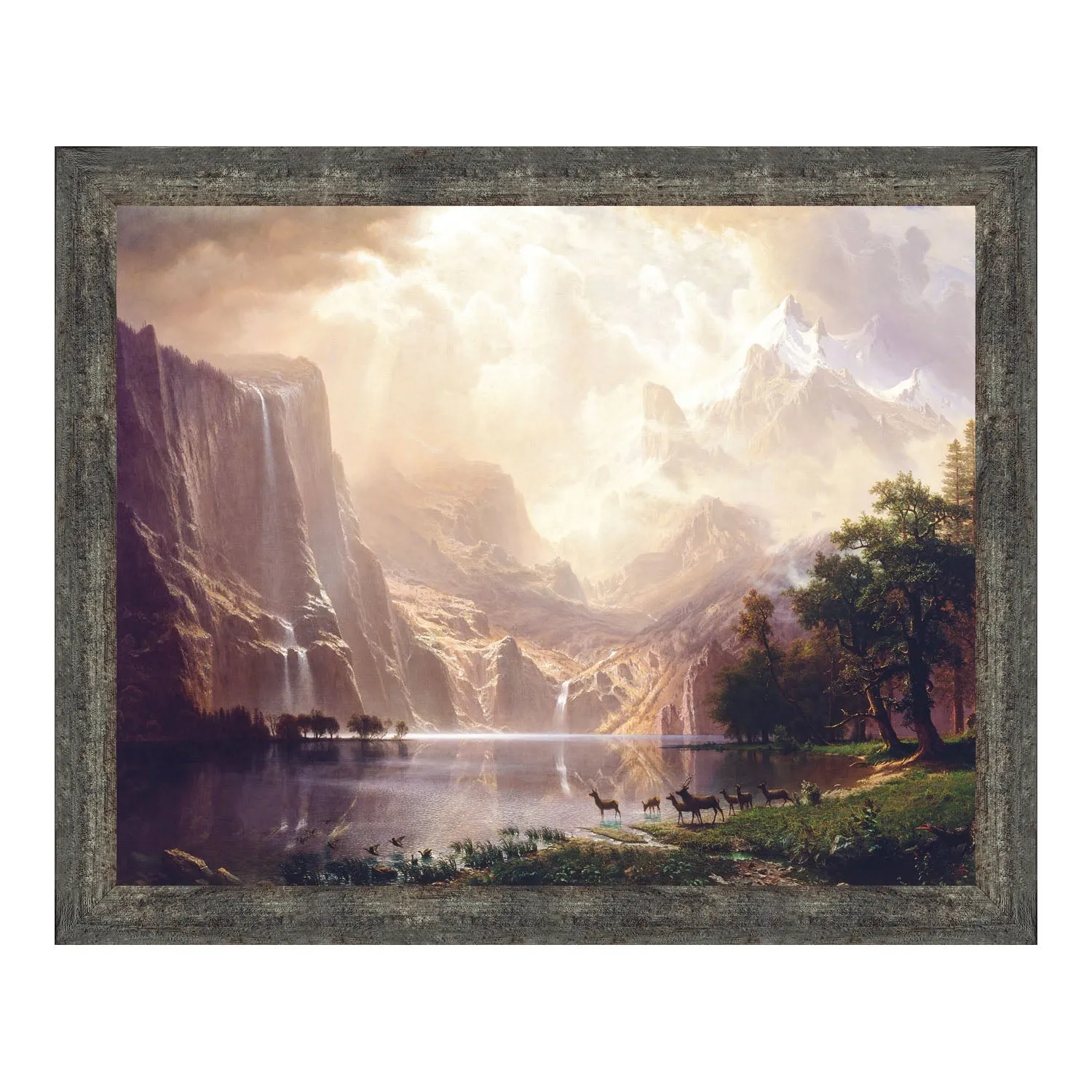 Among the Sierra Nevada Mountains, California, Framed Wall Art by Albert Bierstadt, Mountain Home Decor Scene, 11x14 2400