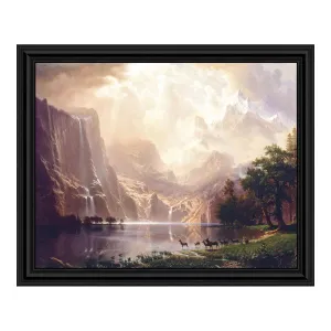 Among the Sierra Nevada Mountains, California, Framed Wall Art by Albert Bierstadt, Mountain Home Decor Scene, 11x14 2400