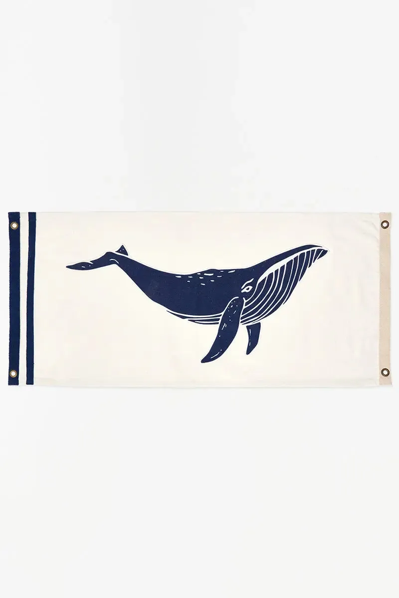 Bandera con ballena azul - D1348