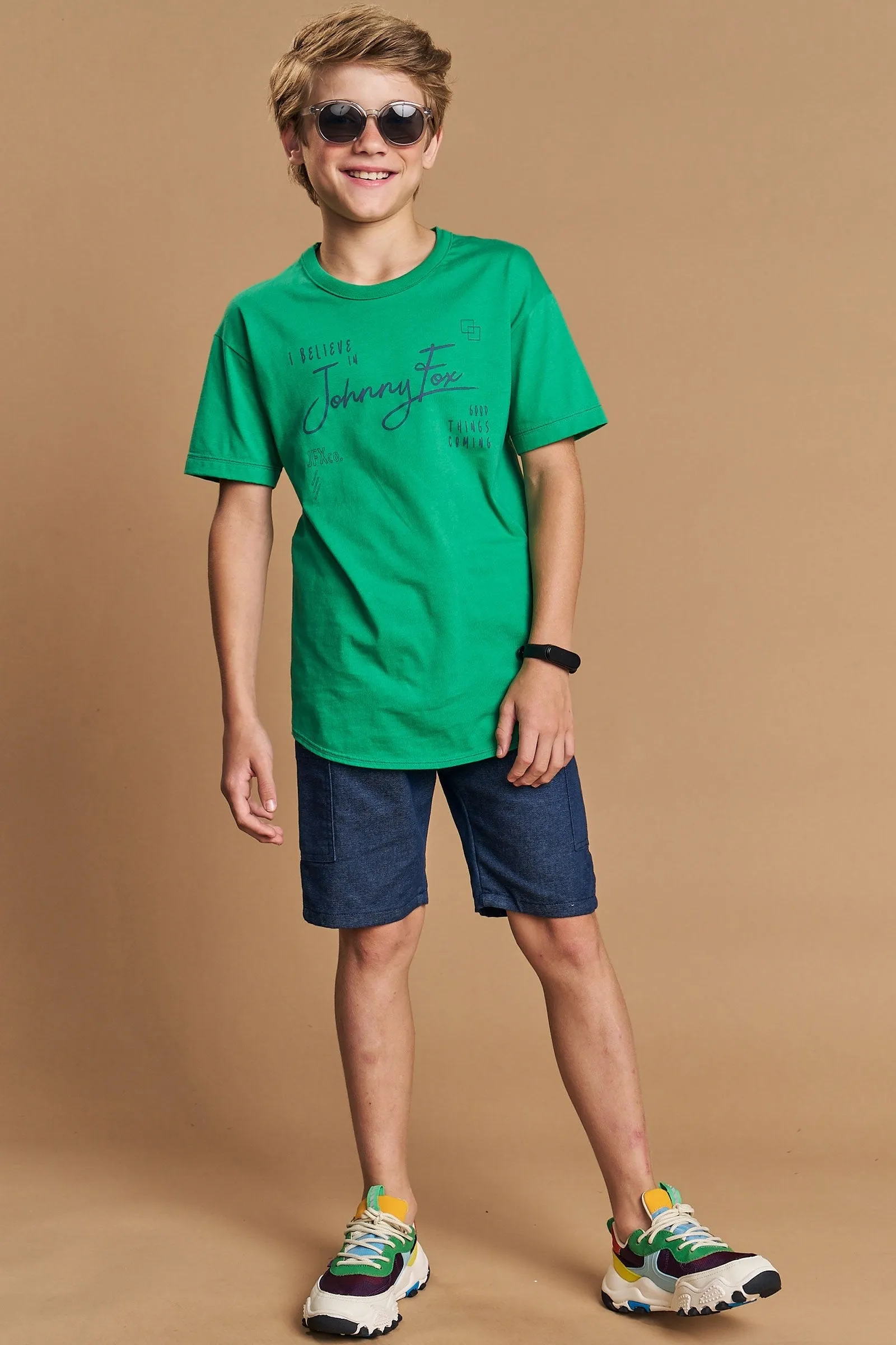 Bermuda em Sarja Melange com Elastano Super Power  74871 Johnny Fox