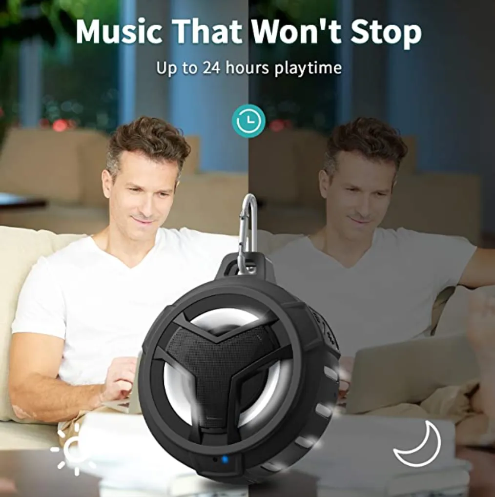 Black Bluetooth Speaker  RGB & IP67