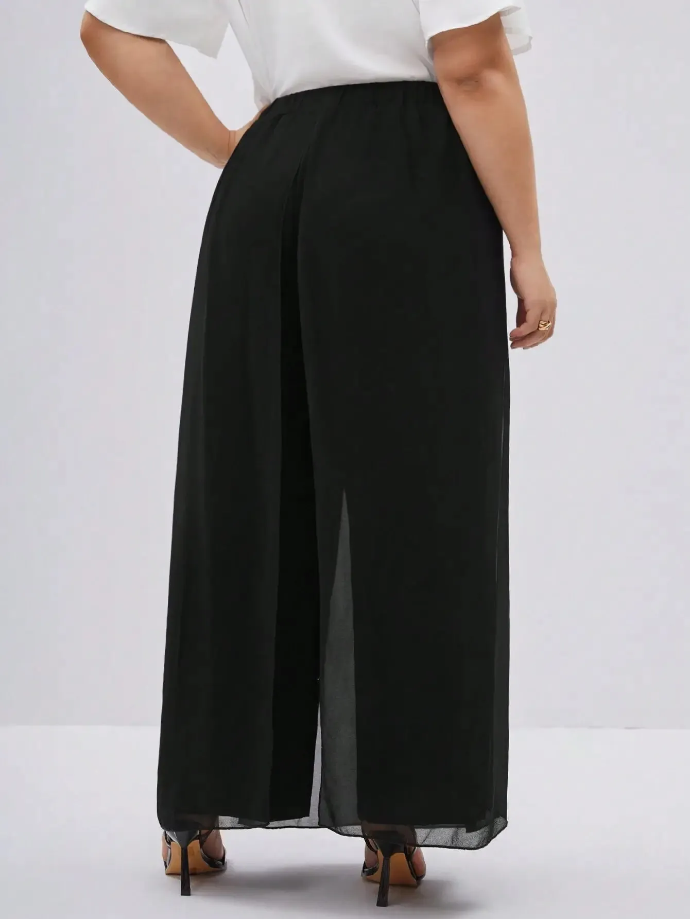 Calça De Malha Larga Plus Size - Casey