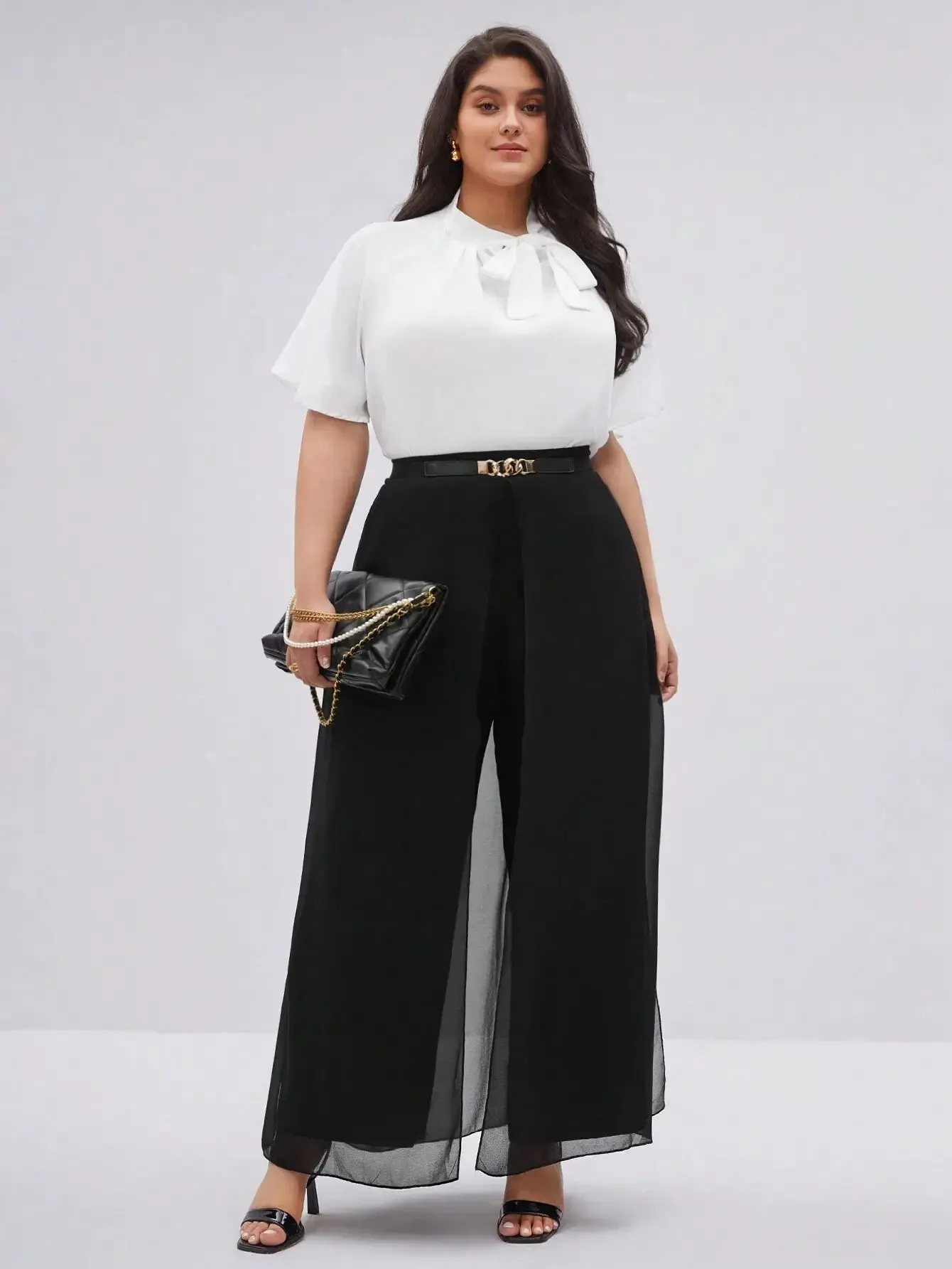 Calça De Malha Larga Plus Size - Casey
