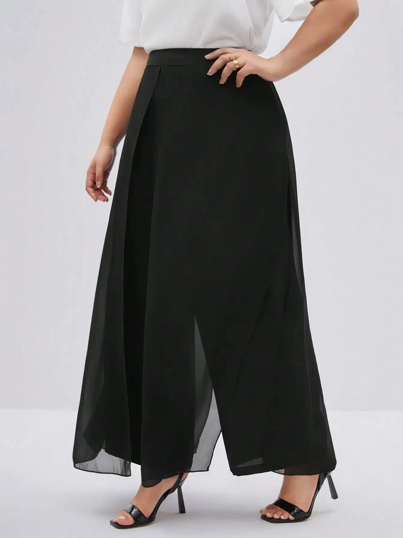 Calça De Malha Larga Plus Size - Casey