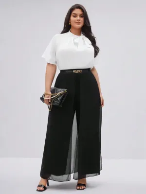 Calça De Malha Larga Plus Size - Casey