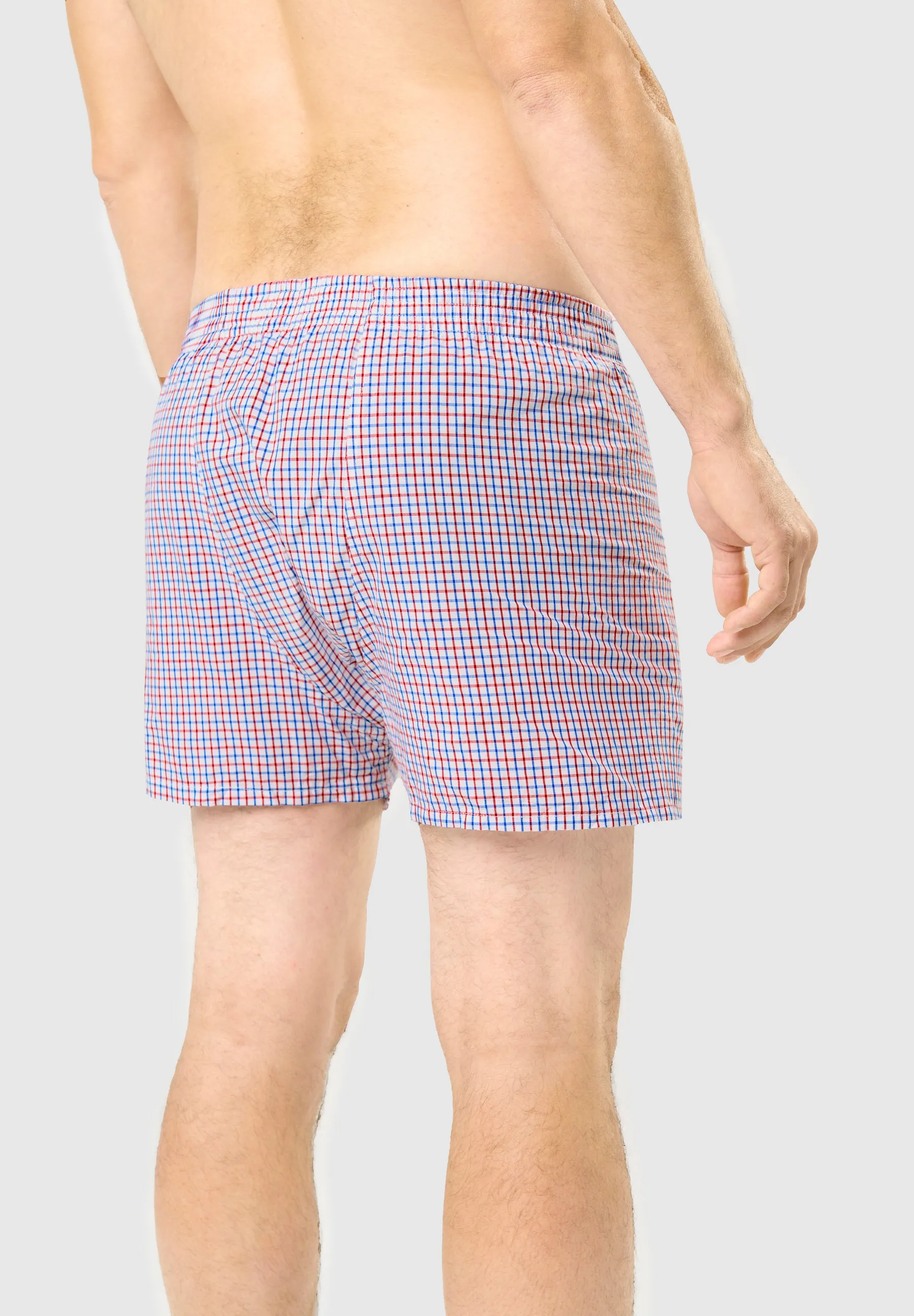 Calzoncillo Bóxer Hombre Algodón Tela Cuadros - Rojo 6315_01