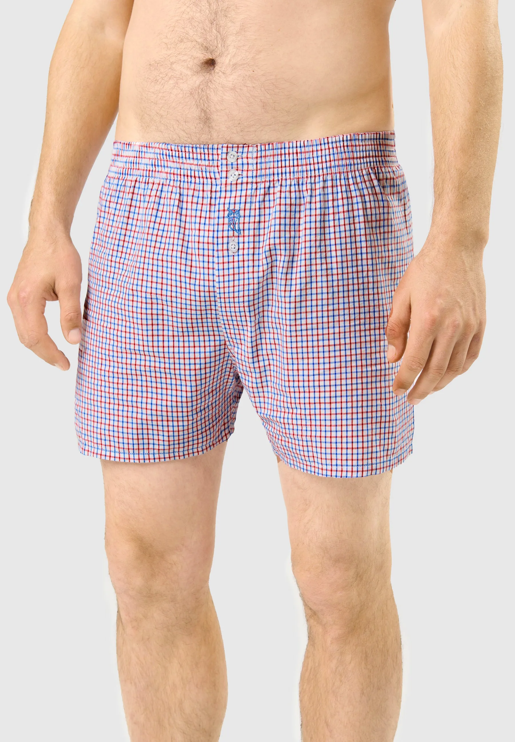 Calzoncillo Bóxer Hombre Algodón Tela Cuadros - Rojo 6315_01