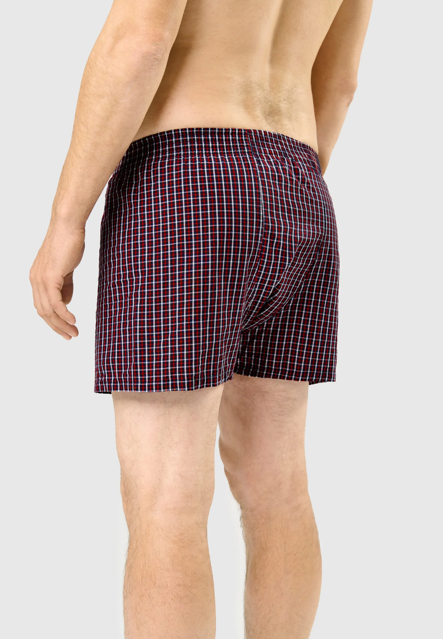 Calzoncillo Bóxer Hombre Algodón Tela Cuadros - Rojo 6317_94