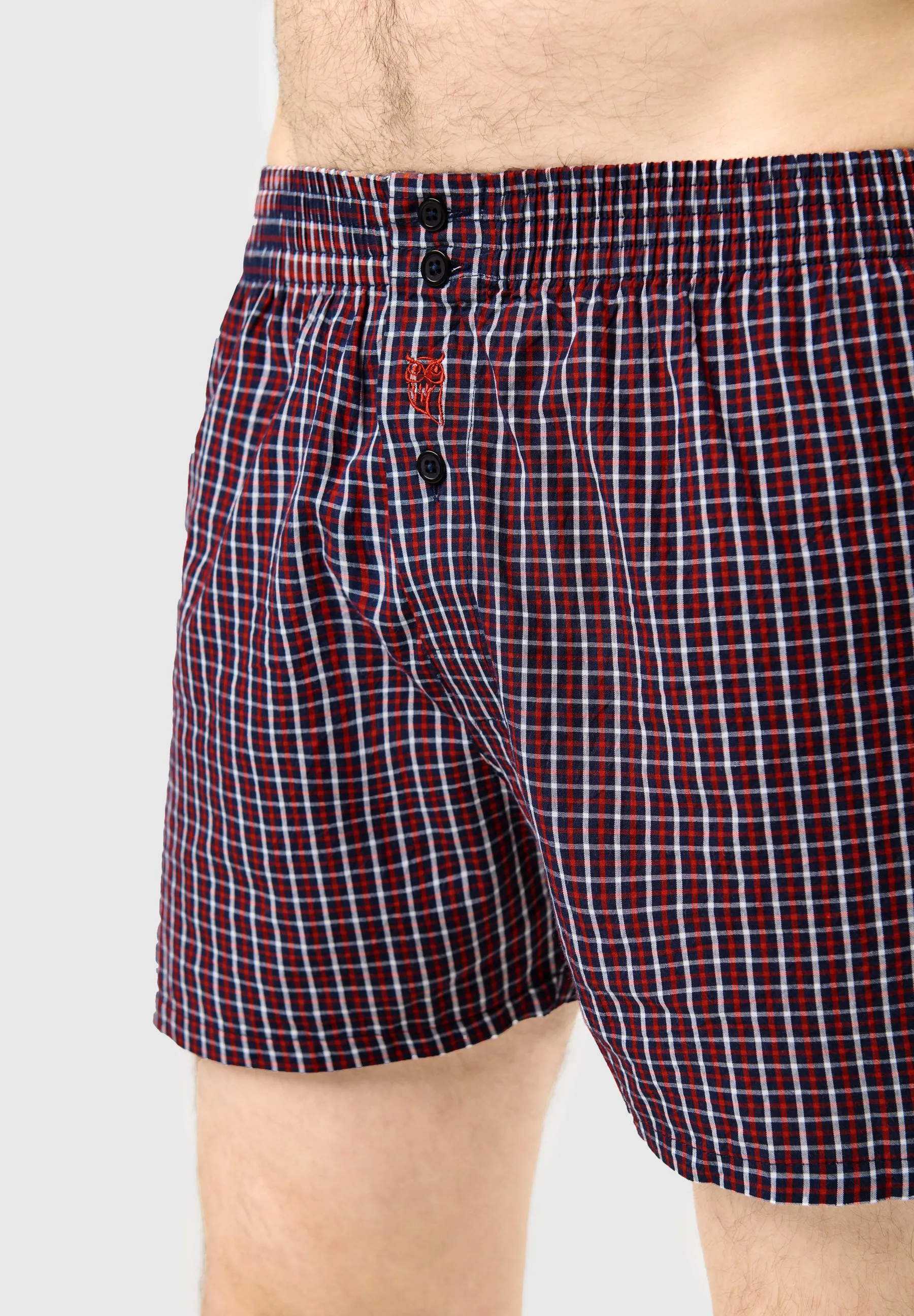 Calzoncillo Bóxer Hombre Algodón Tela Cuadros - Rojo 6317_94