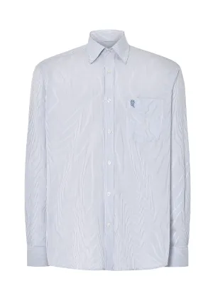 Camisa Hombre Manga Larga Popelín Rayas con Bolsillo Easy Iron Extrasuave - Azul 0304_39