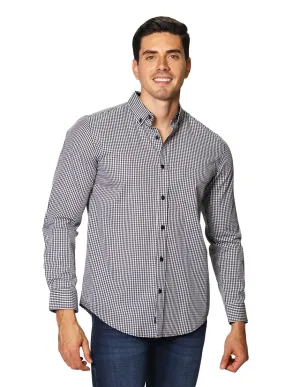 Camisas Hombre Casuales De Manga Larga Con Estampado De Cuadros Regular Fit B35207 4