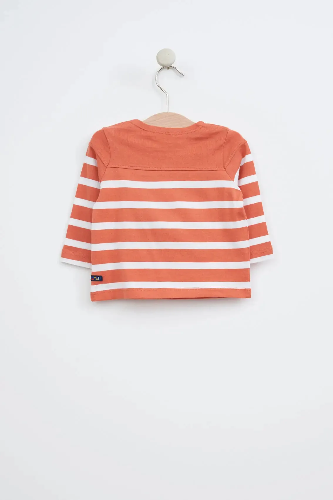 Camiseta algodón bebe manga larga raya marinera