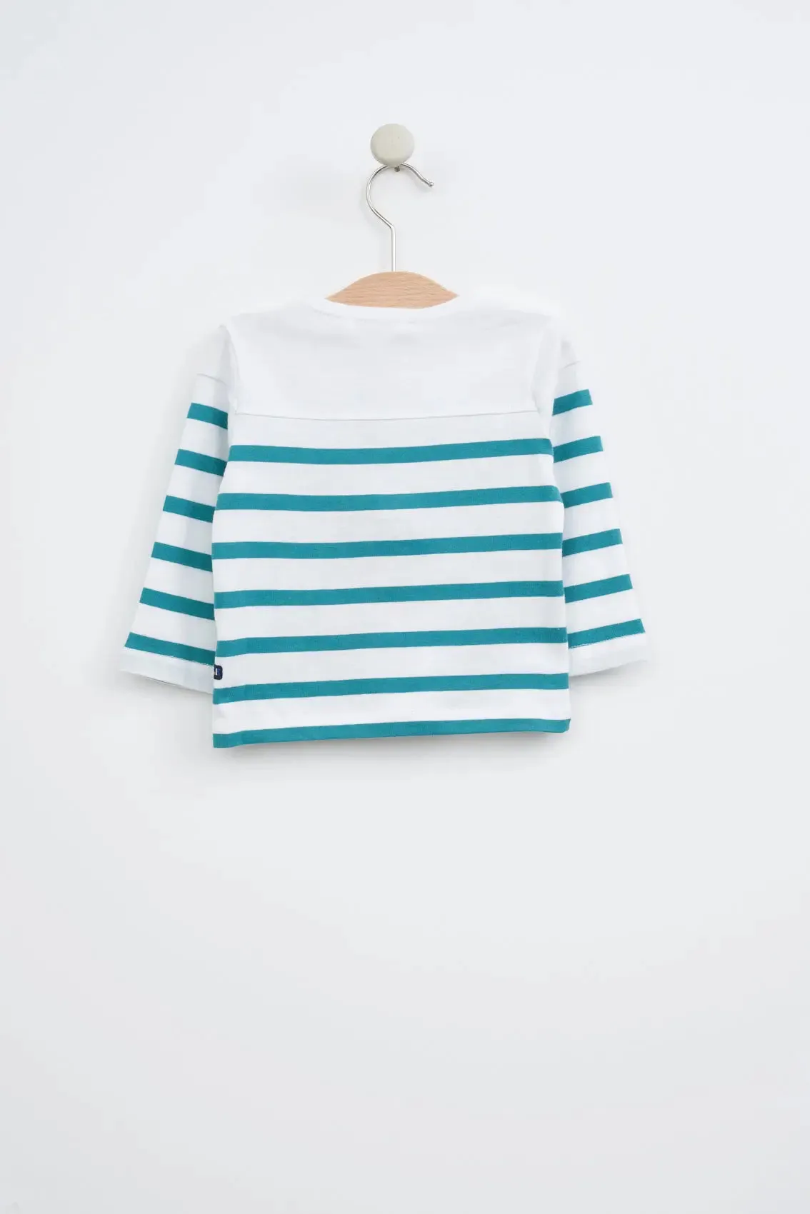 Camiseta algodón bebe manga larga raya marinera