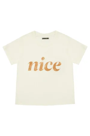 Camiseta crudo estampada para mujer