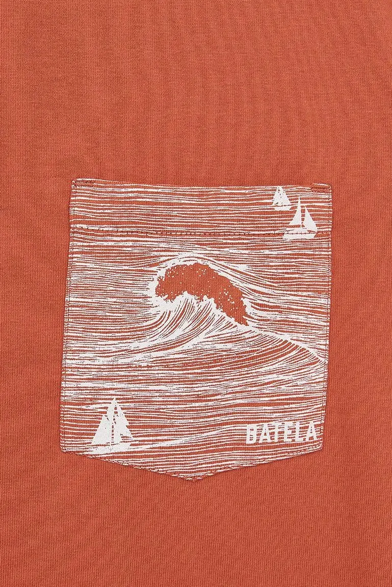 Camiseta de algodón con bolsillo frontal manga corta - A2422