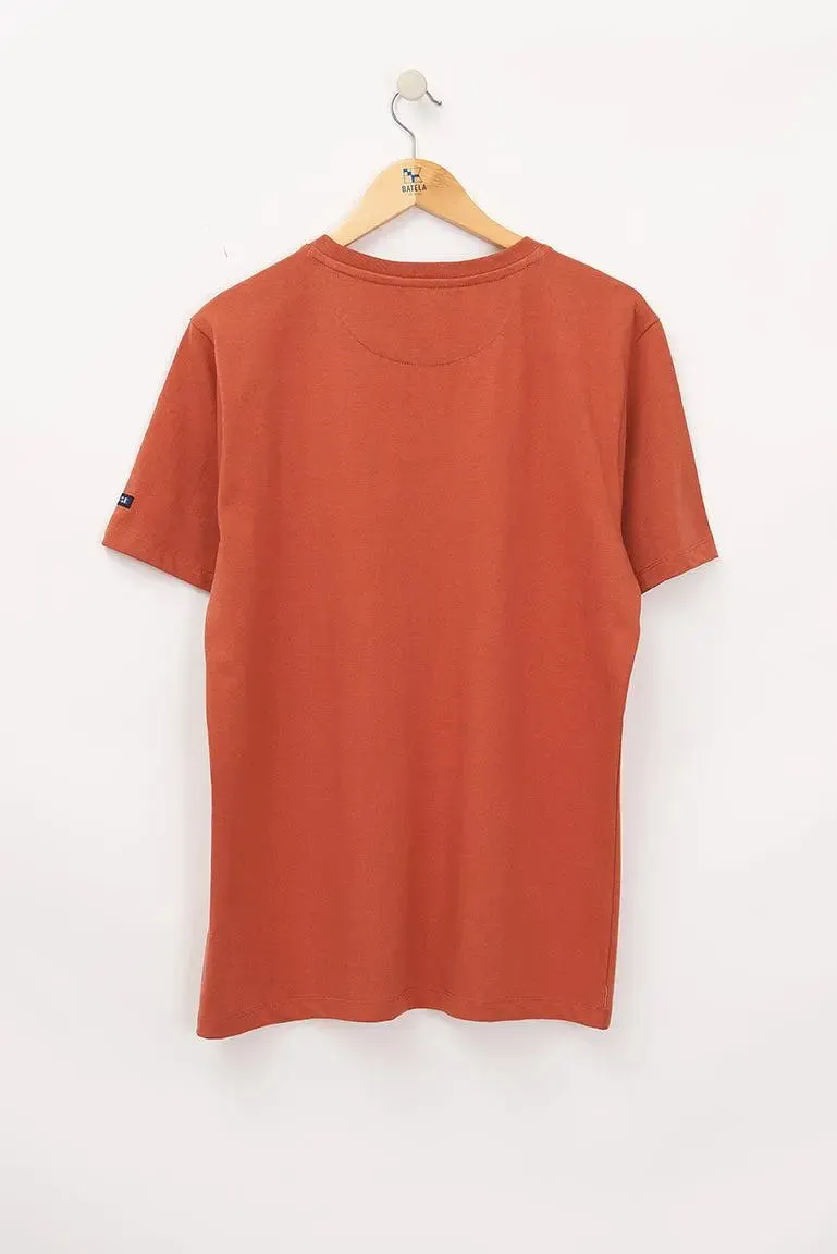 Camiseta de algodón con bolsillo frontal manga corta - A2422