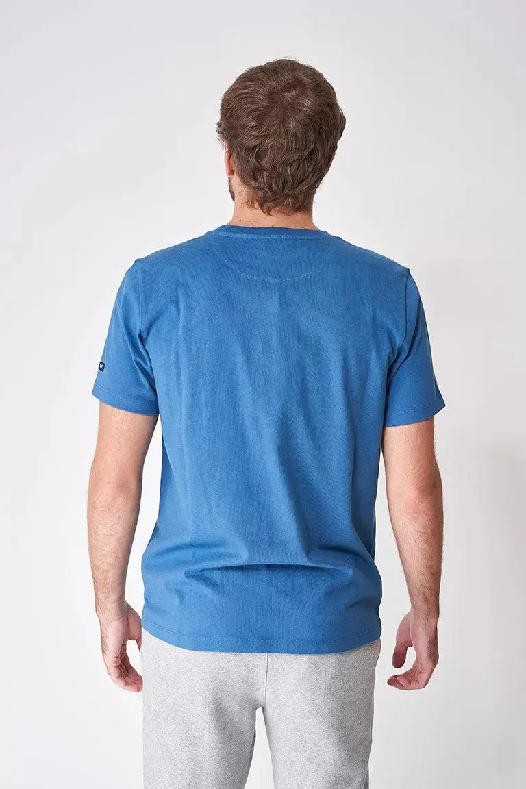 Camiseta de algodón con bolsillo frontal manga corta - A2422
