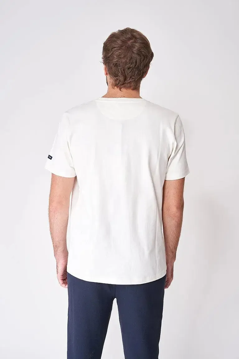 Camiseta de algodón con bolsillo frontal manga corta - A2422