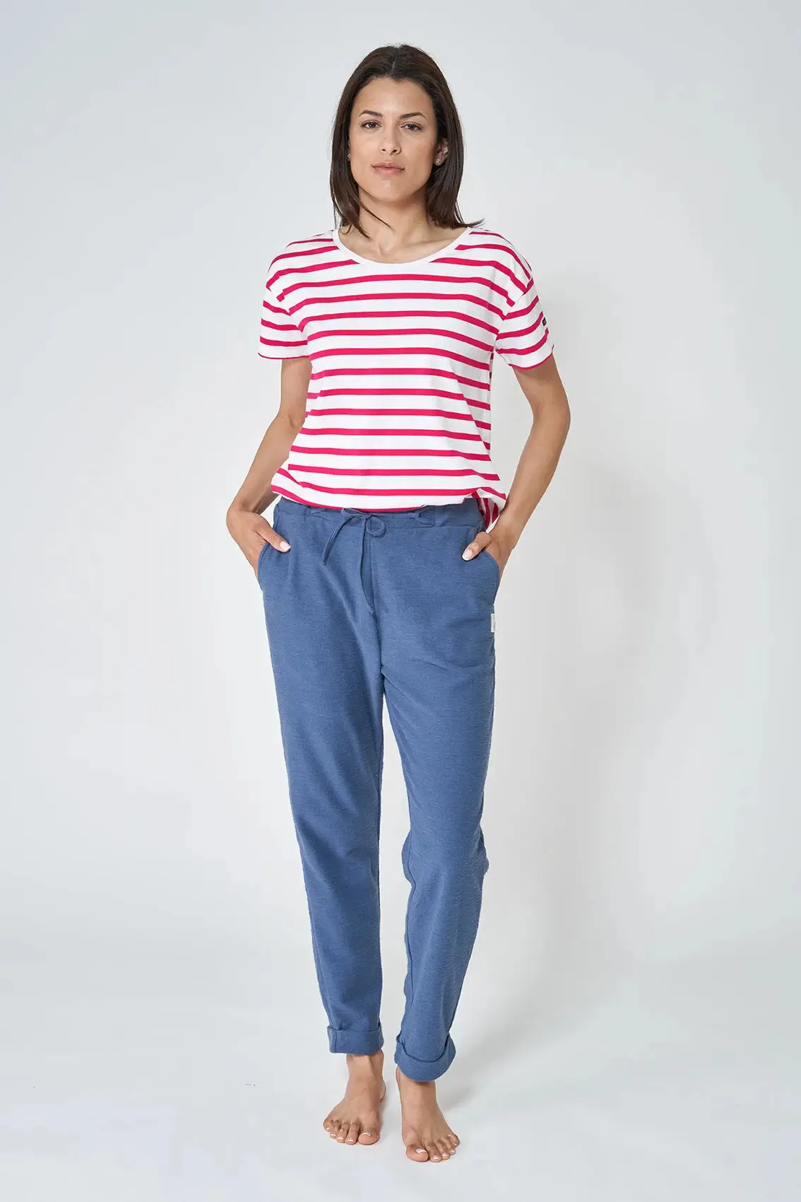 Camiseta de rayas o marsellesa manga corta en algodón 180 gr