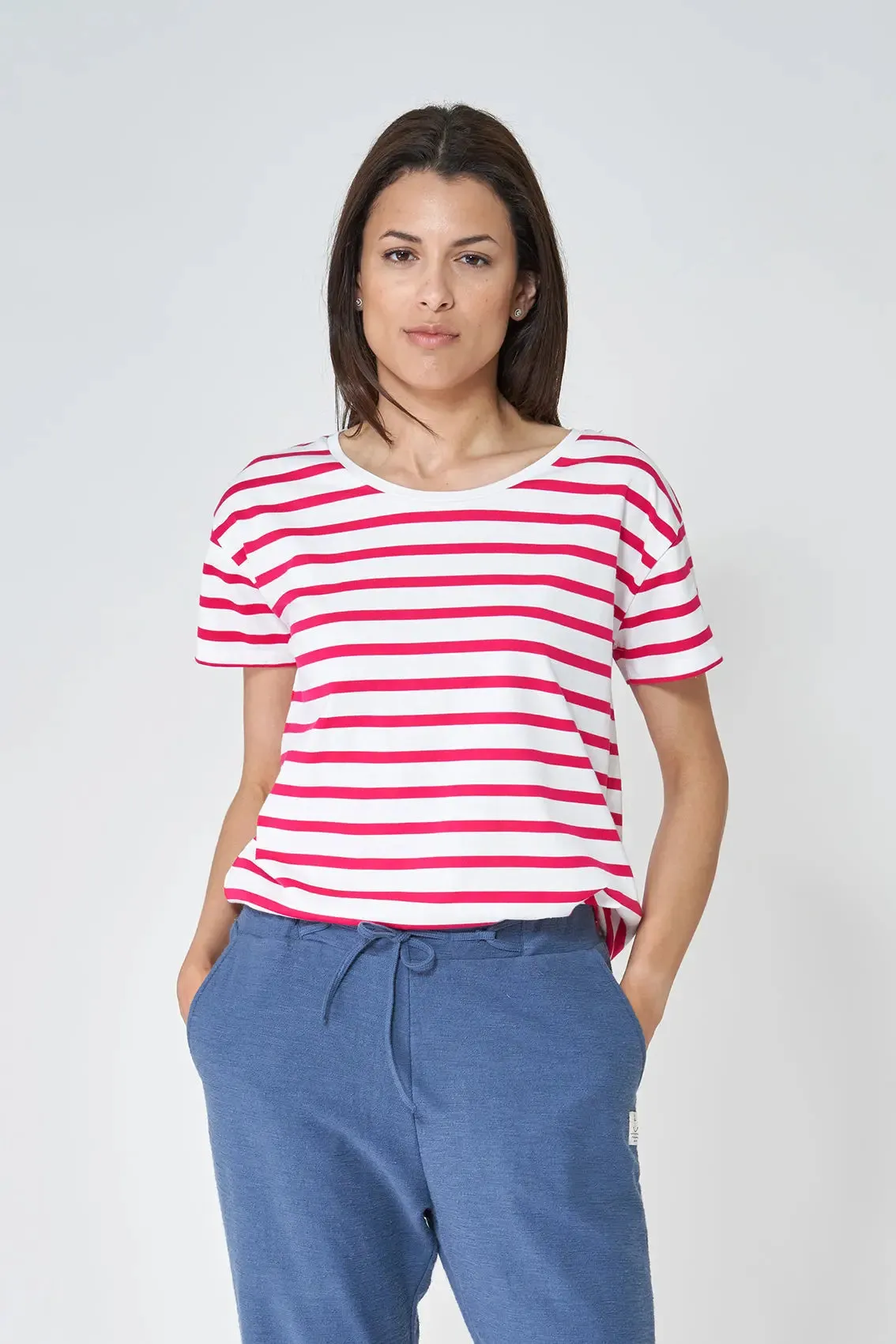 Camiseta de rayas o marsellesa manga corta en algodón 180 gr