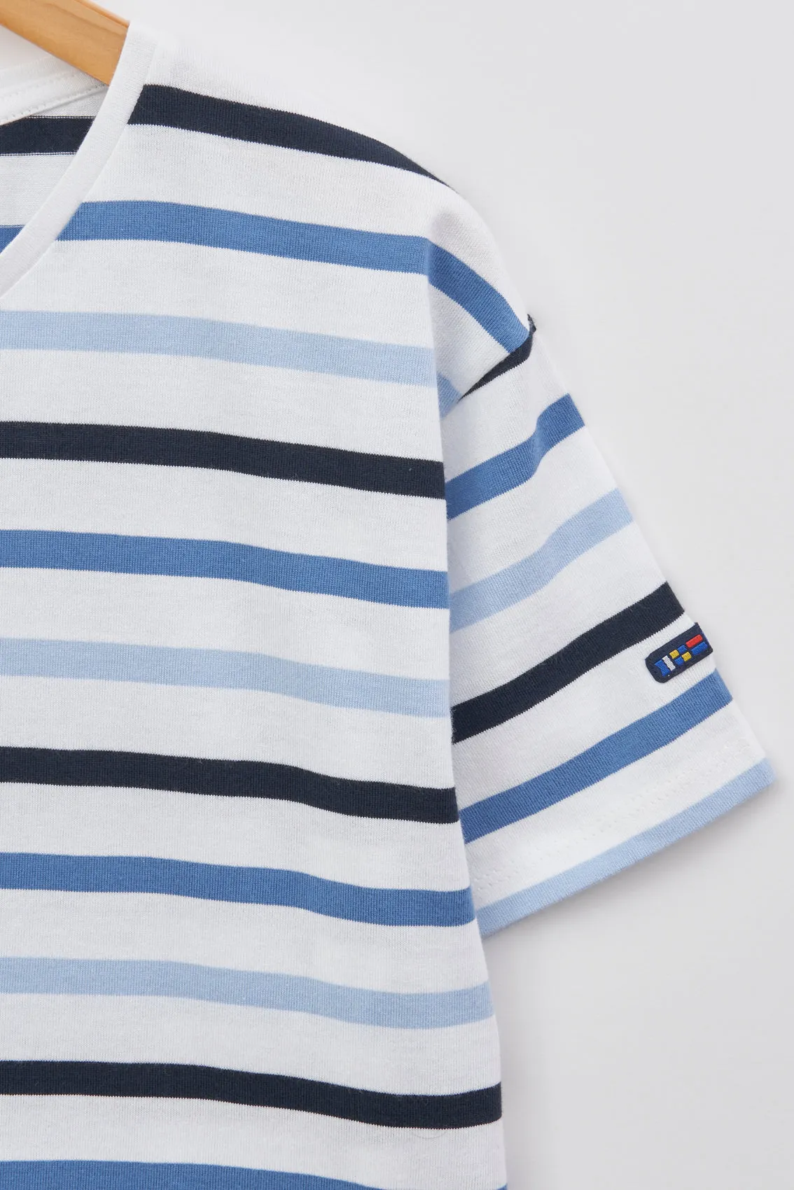 Camiseta de rayas o marsellesa manga corta en algodón 180 gr