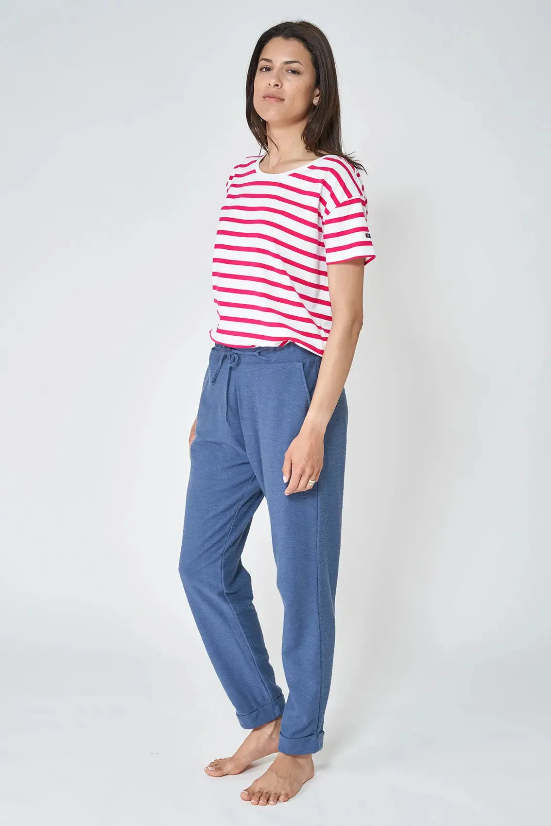 Camiseta de rayas o marsellesa manga corta en algodón 180 gr