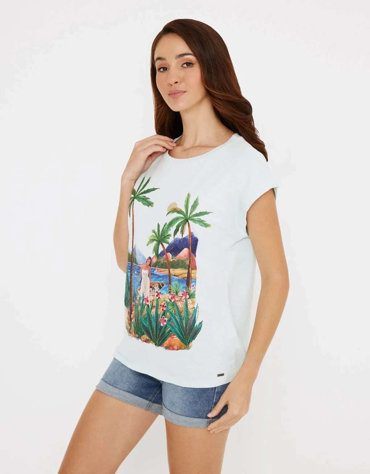 Camiseta Manga Corta Palmeras - Balininas