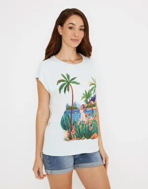 Camiseta Manga Corta Palmeras - Balininas