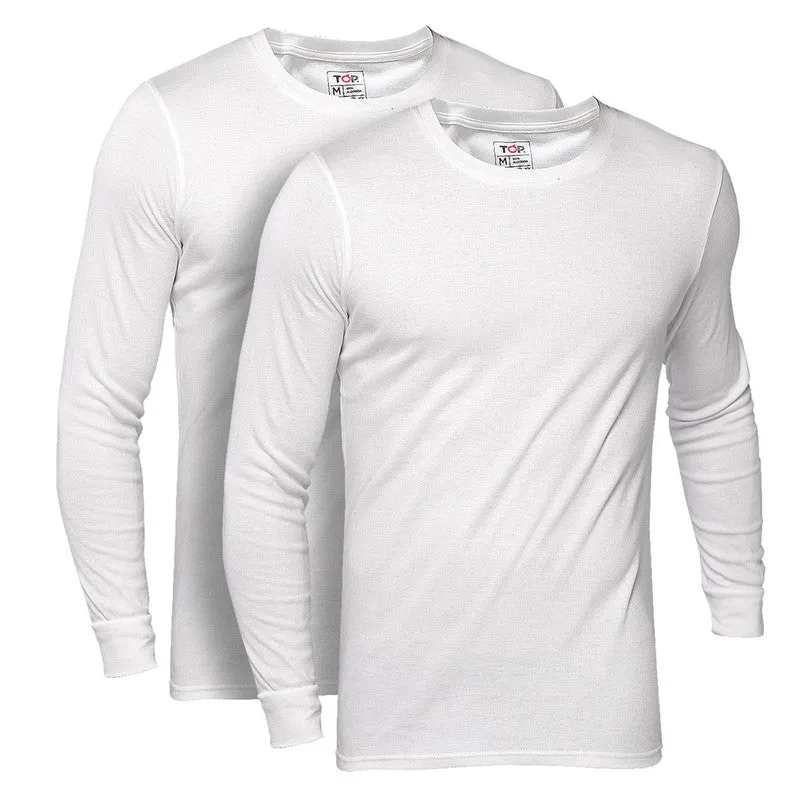Camisetas Blancas Pack 2 Manga Larga Hombre