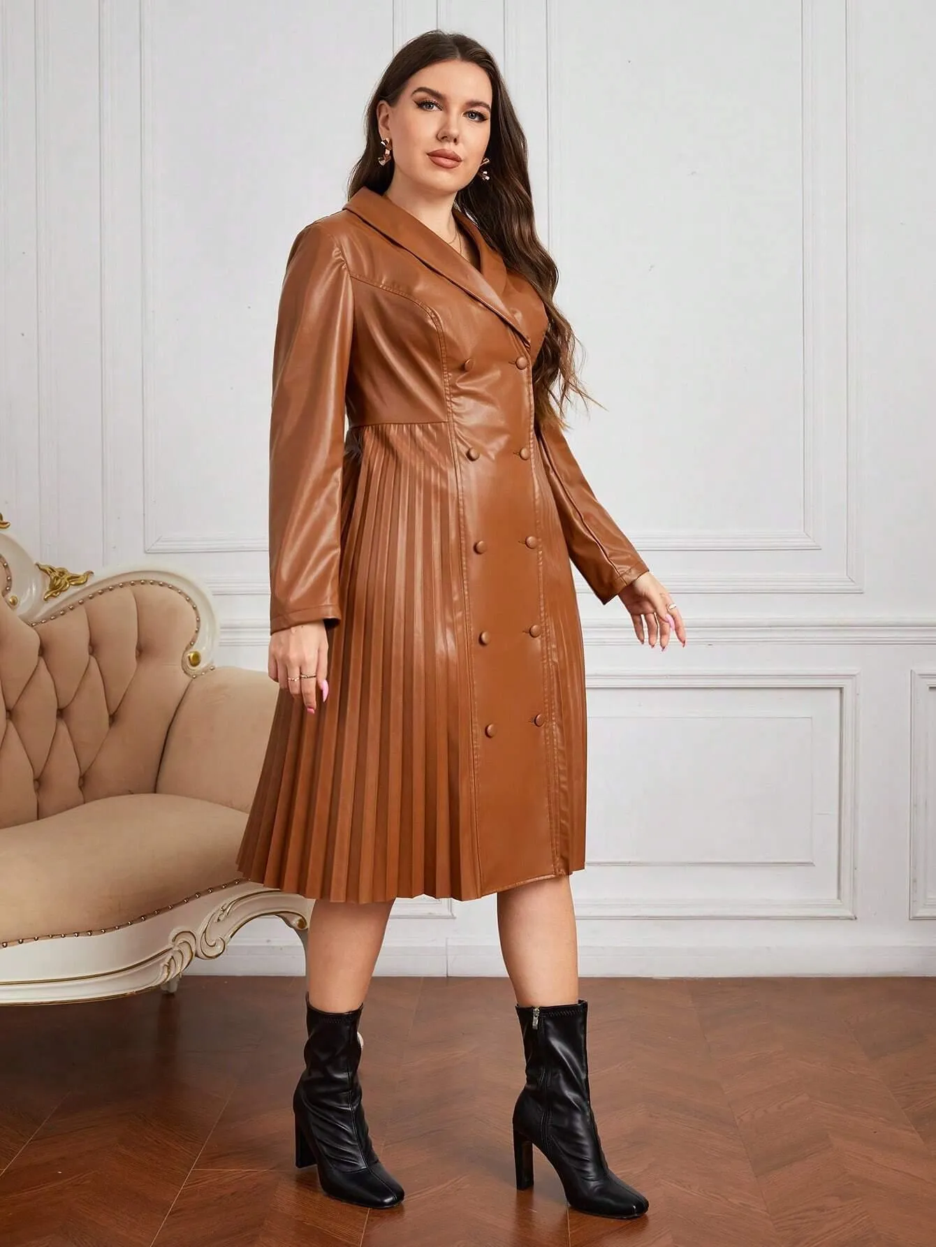 Casaco Em Couro Do Plutônio Plus Size - Frances
