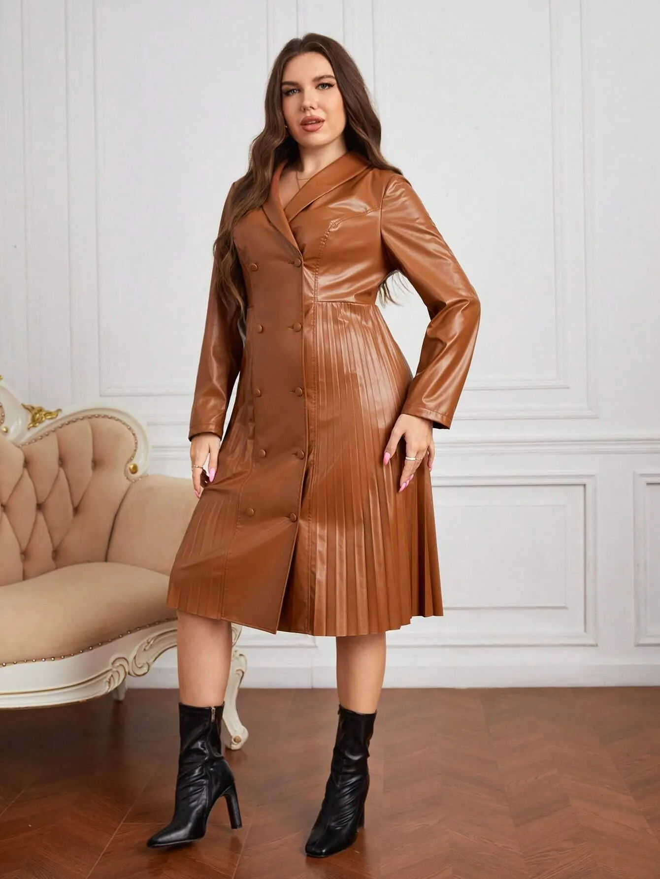Casaco Em Couro Do Plutônio Plus Size - Frances