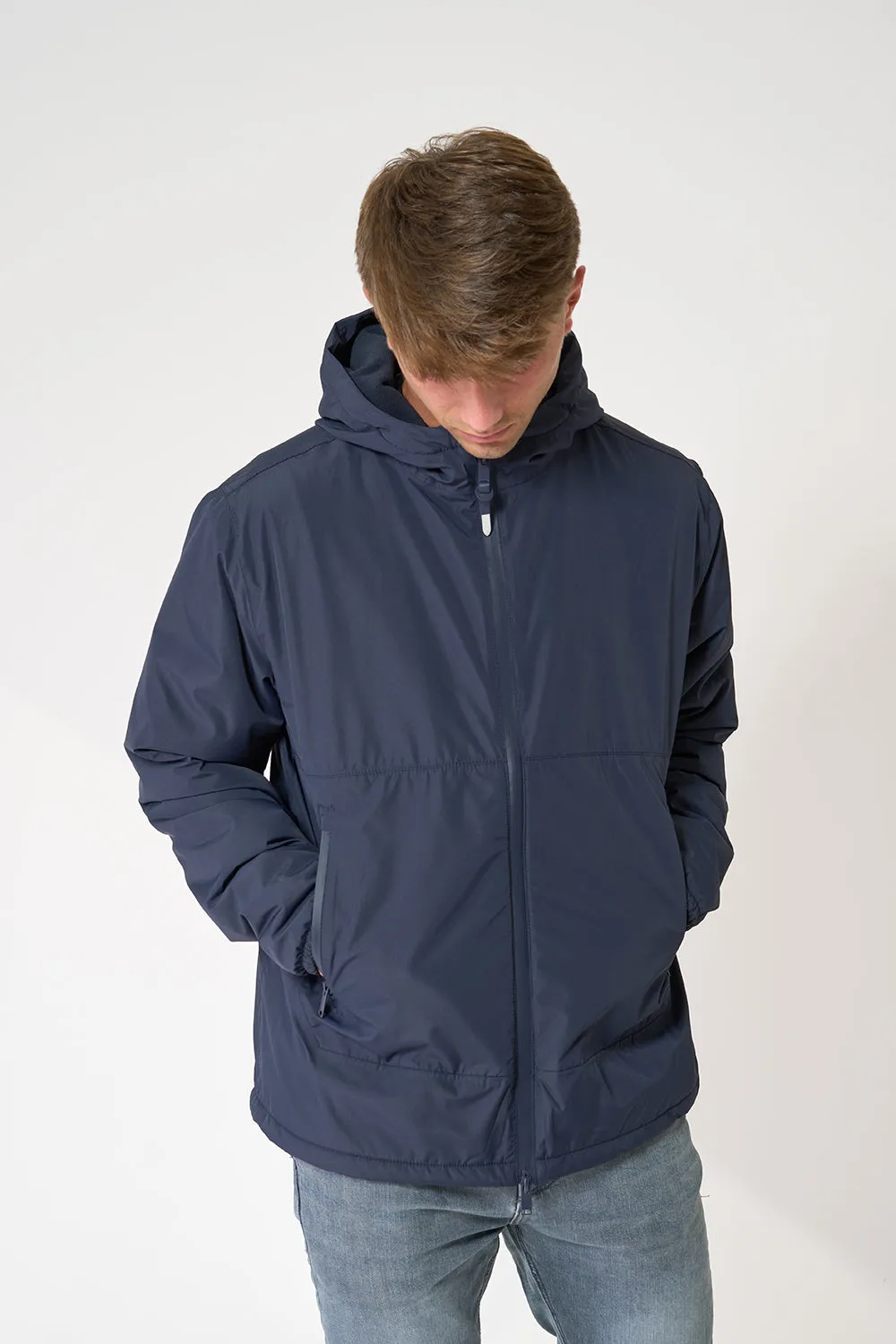 Cazadora de hombre impermeable con interior de forro polar