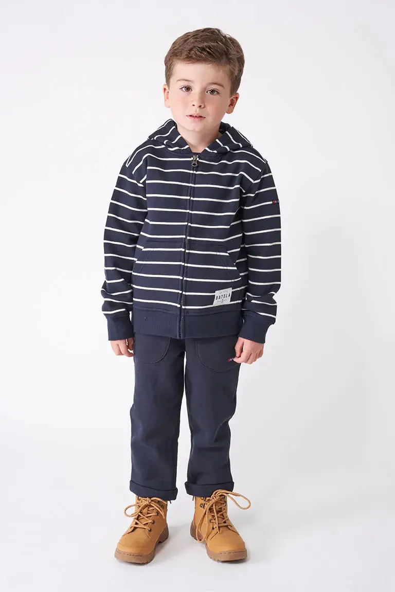Chaqueta o sudadera a rayas con capucha en algodón terry