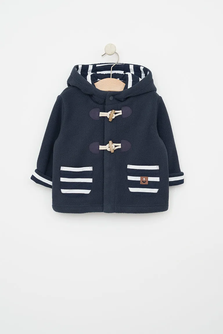 Chaqueta polar bolsilos a rayas