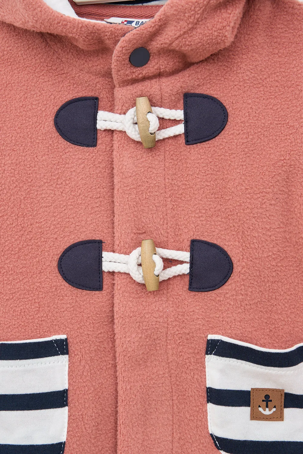 Chaqueta polar bolsilos a rayas