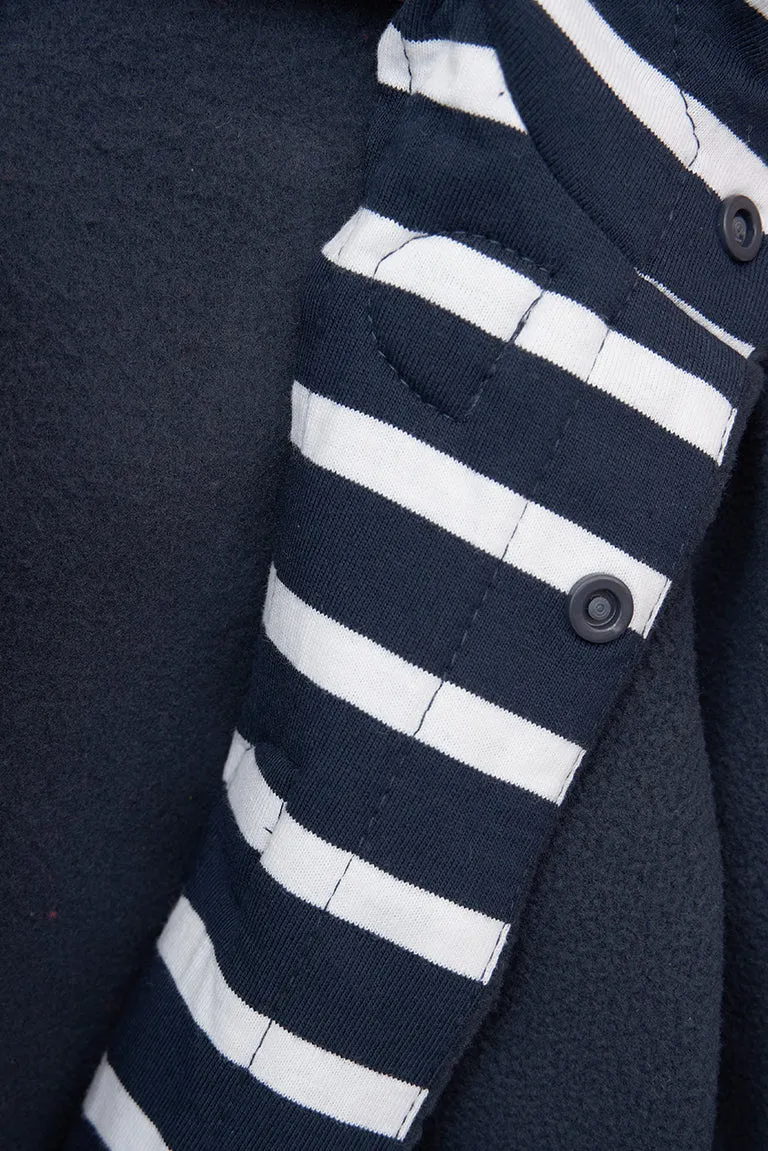 Chaqueta polar bolsilos a rayas