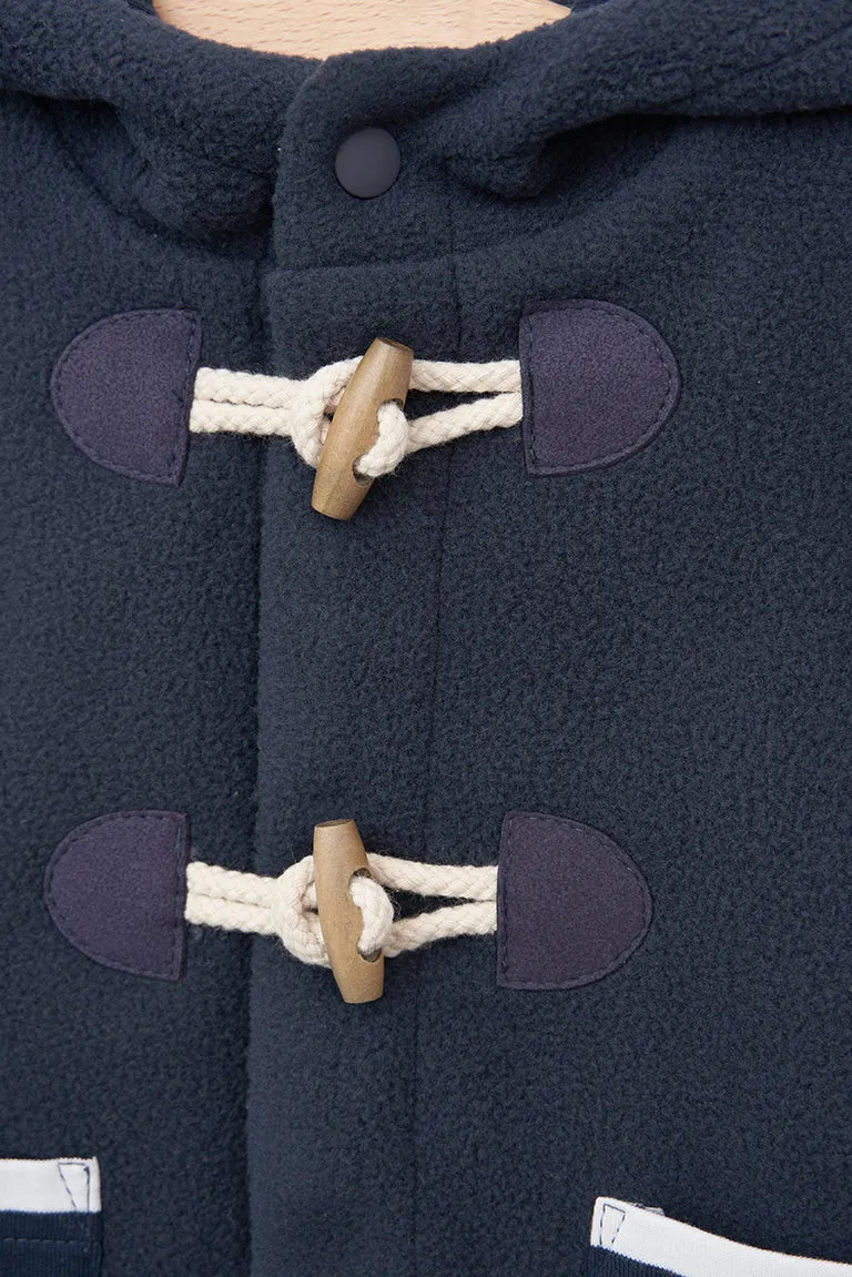Chaqueta polar bolsilos a rayas