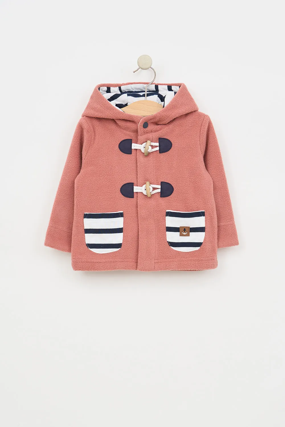 Chaqueta polar bolsilos a rayas