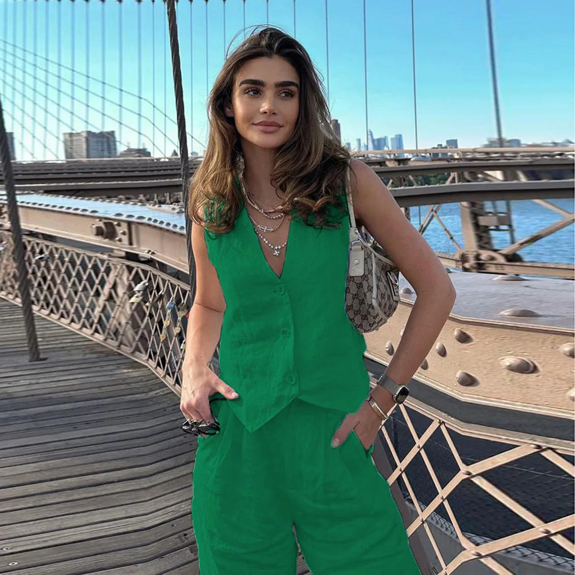 Conjunto Candice Colete e Calça Alfaiataria
