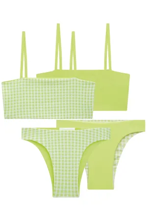 Conjunto de Biquíni Reversível Top Faixa e Calcinha Lateral Média em Malha UV Dry 50  74189 Vic&Vicky