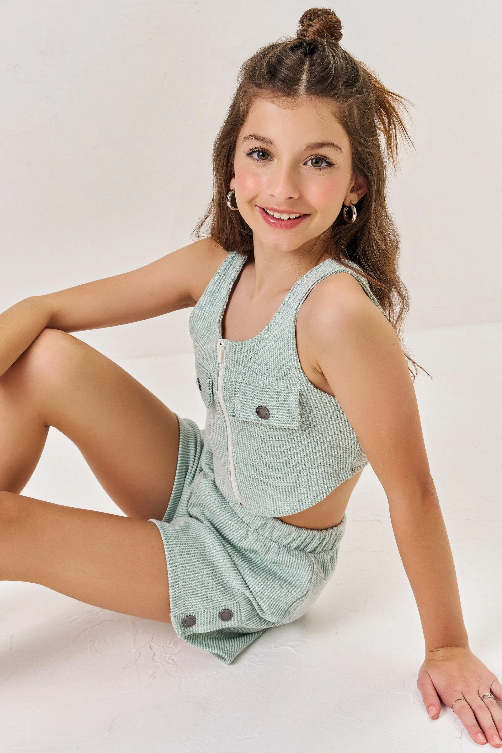 Conjunto de Blusa Top Cropped e Shorts em Moletinho Fresh 74446 Vic&Vicky