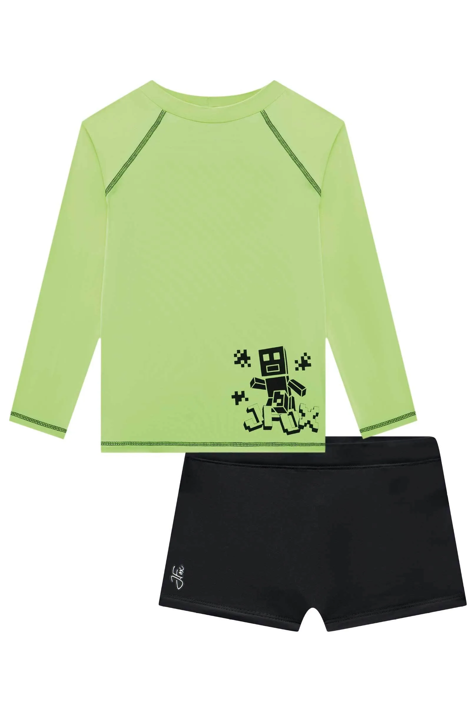 Conjunto de Camiseta e Sunga em Malha Uv Dry com Proteção Uv 50  76952 Johnny Fox