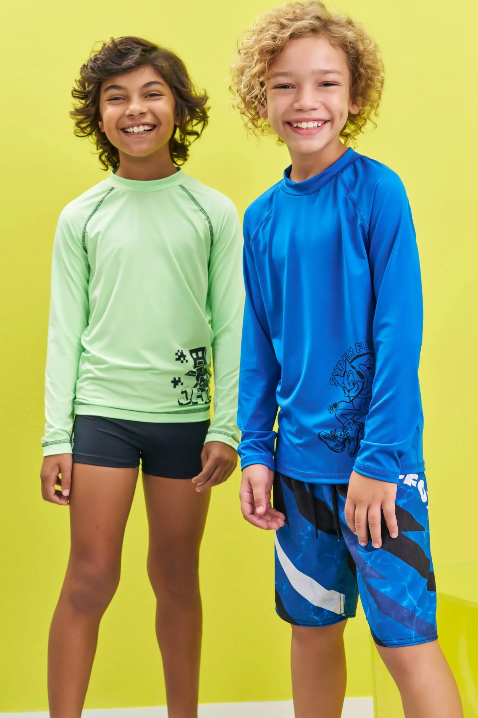 Conjunto de Camiseta e Sunga em Malha Uv Dry com Proteção Uv 50  76952 Johnny Fox