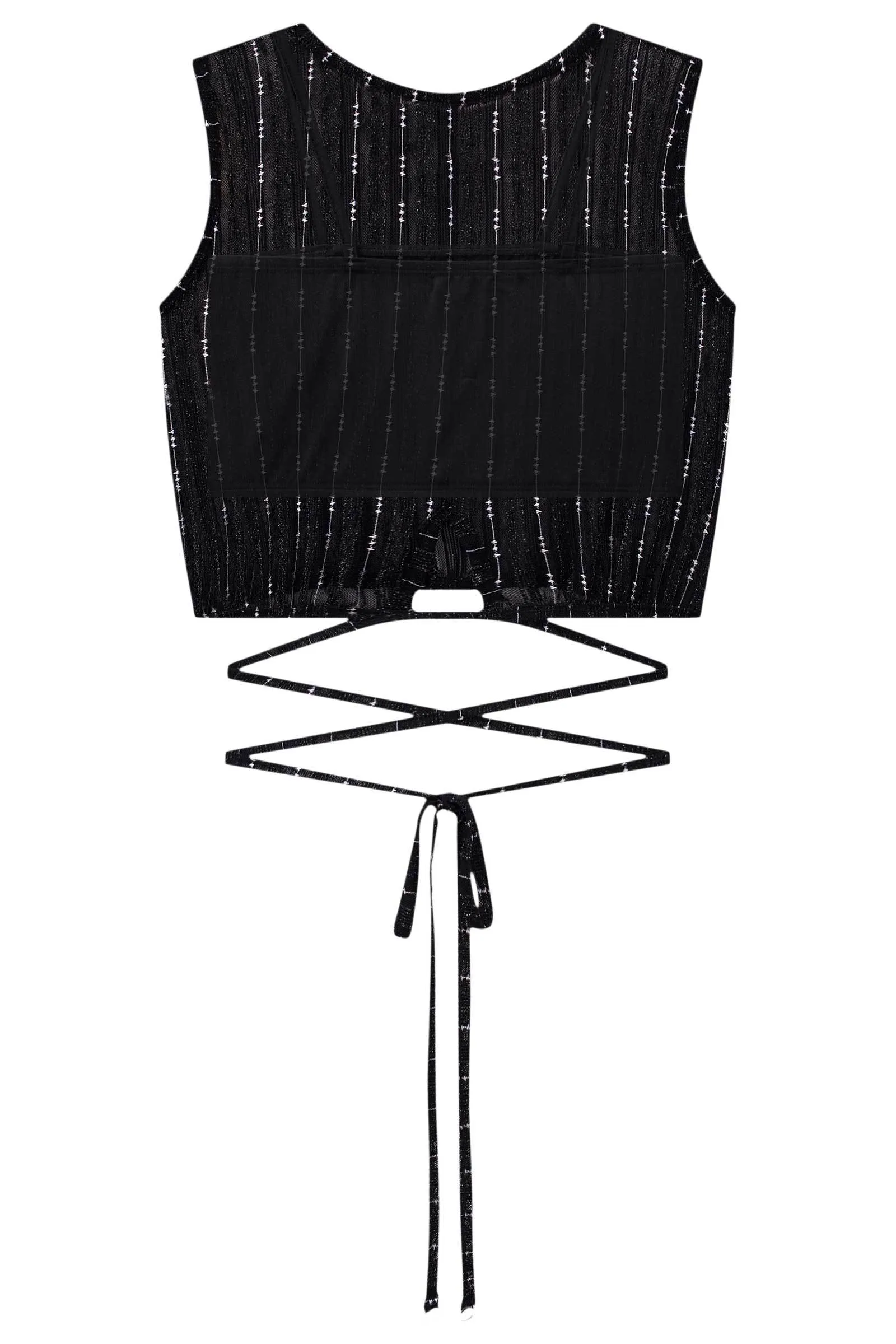 Conjunto de Cropped e Saia Tule Bordado e Top em Cotton 74723 Vic&Vicky