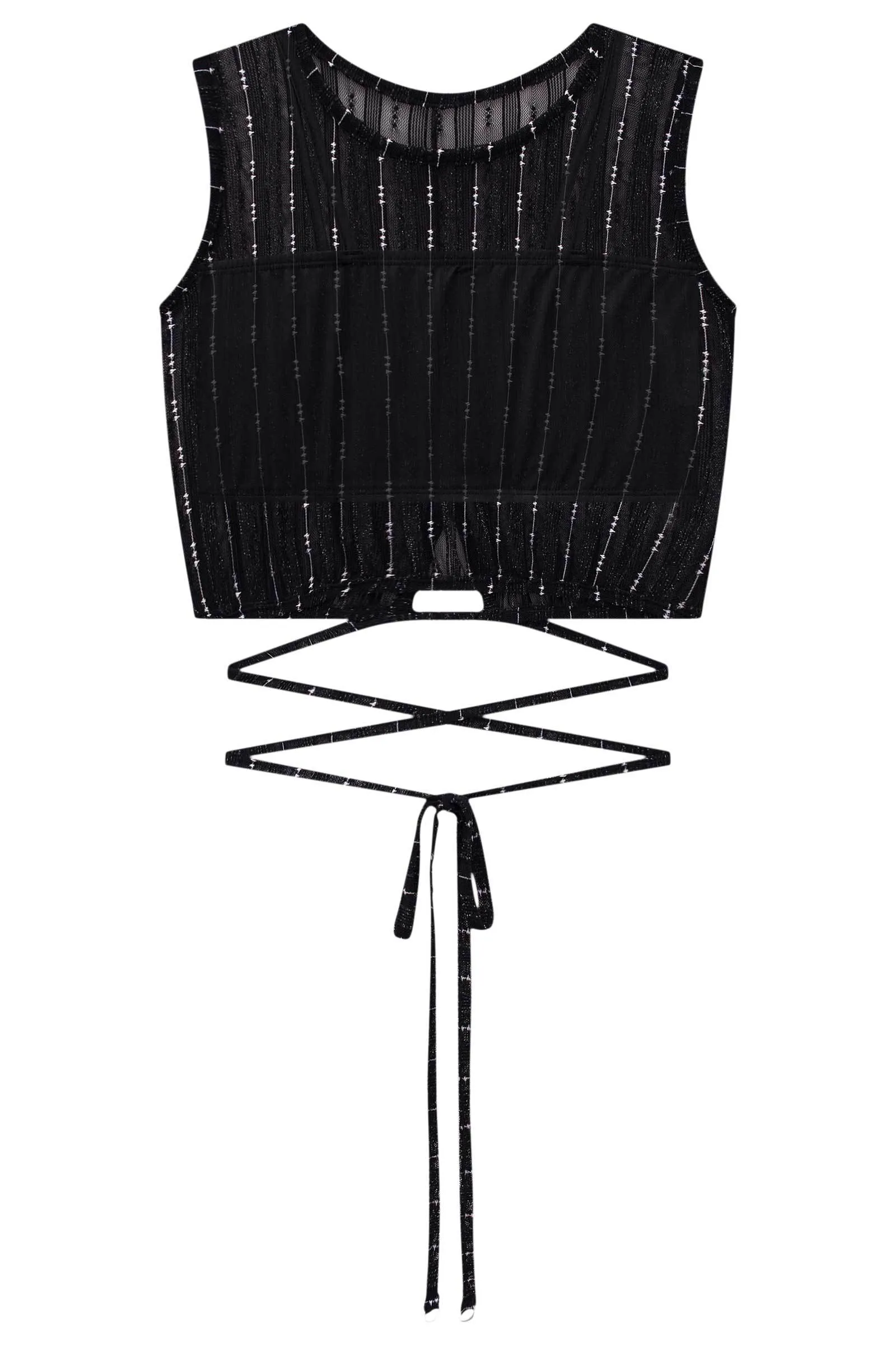 Conjunto de Cropped e Saia Tule Bordado e Top em Cotton 74723 Vic&Vicky